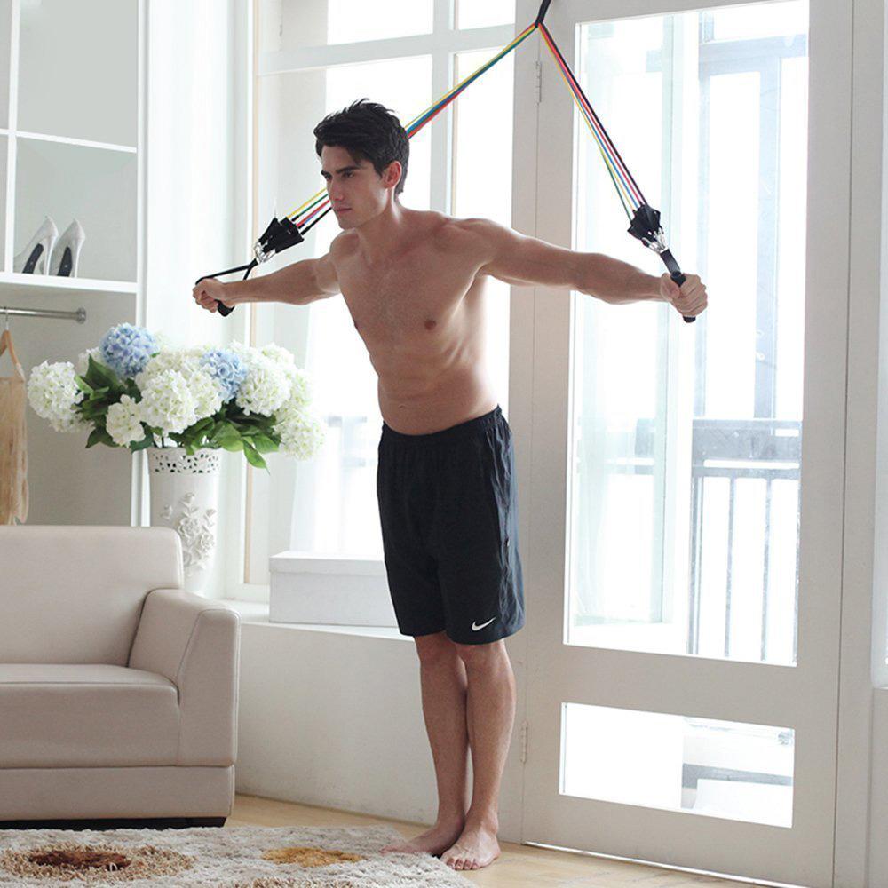 Bộ dụng cụ dây cao su đàn hồi tập thể thao, tập gym tại nhà tiện dụng J555