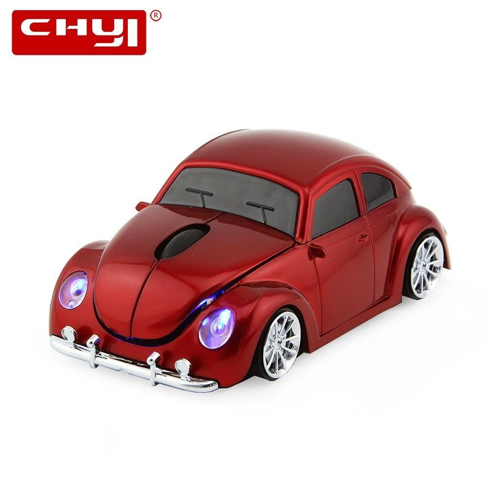 Chyi Không Dây Mini Hình Chuột Máy Tính Quang USB Tự Động Tính Mause 3D VW Cánh Cứng Xe Maus 2.4 GHz 1600 DPI LED Chuột Cho Laptop