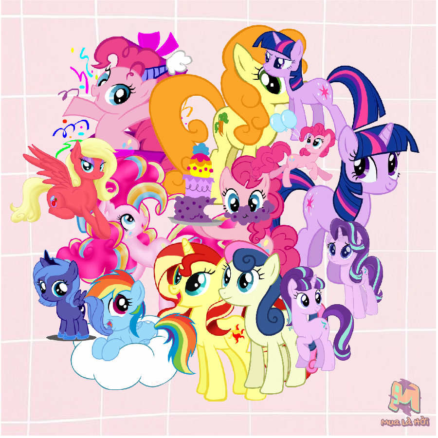 Miếng dán Stickers chủ đề My little pony