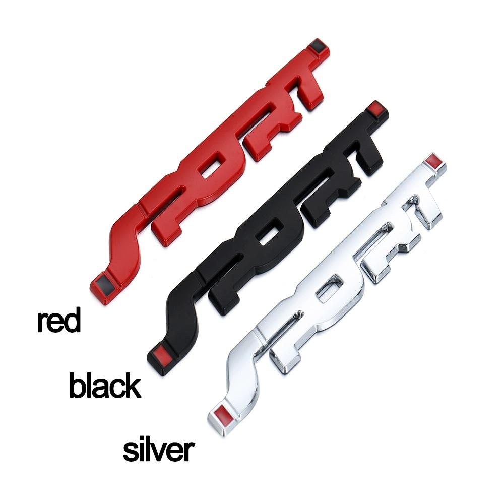Miếng Dán Logo Chữ Sport 3D Bằng Kim Loại Màu Đen Trang Trí Xe Hơi/ Thùng Xe Hơi