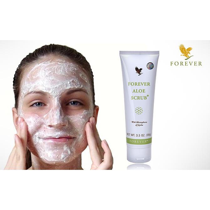 Forever Aloe Scrub – Sữa rửa mặt và toàn thân hạt cát - giúp tẩy tế bào chết _99gr