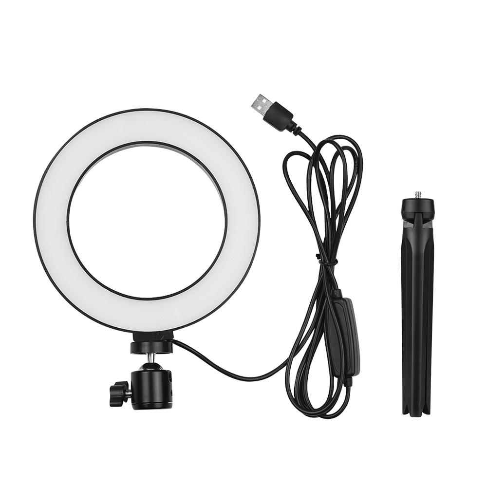 Đèn LED vòng để bàn 6 inch 3200K-5500K Đèn máy ảnh mini có thể thay đổi độ sáng