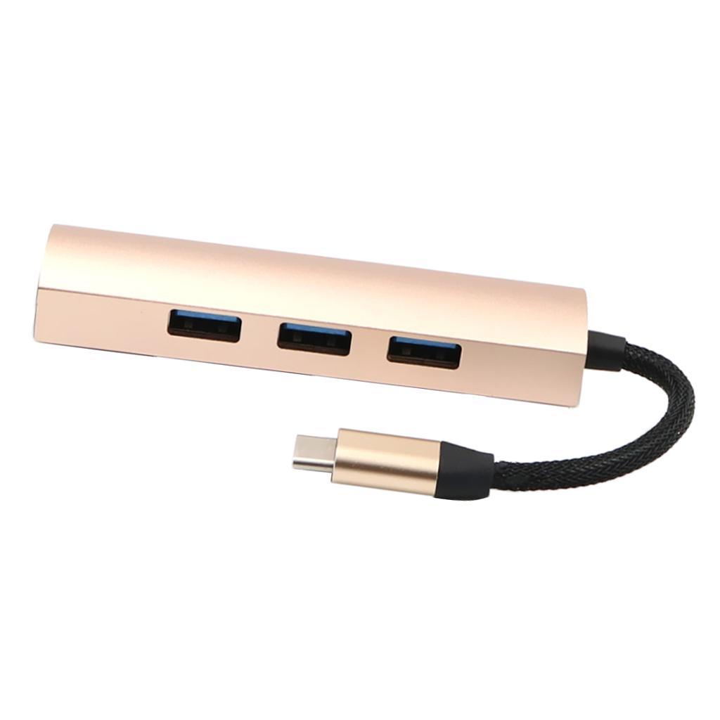 USB-C to 4 Port USB 3.0 HUB Adapter Connector Converter