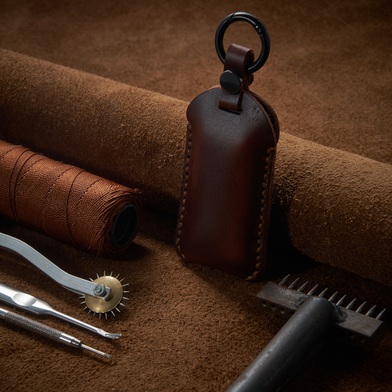 Bao da chìa khóa dành cho Honda Pcx dạng dẹp vintage da bò