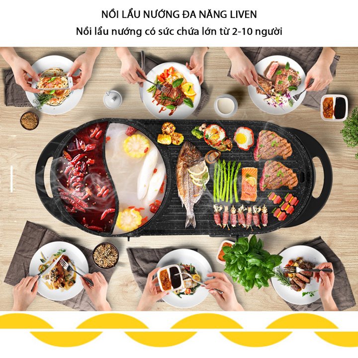 Nồi Lẩu Nướng Đa Năng 2 In 1 Chống Dính Cao Cấp- hàng chính hãng