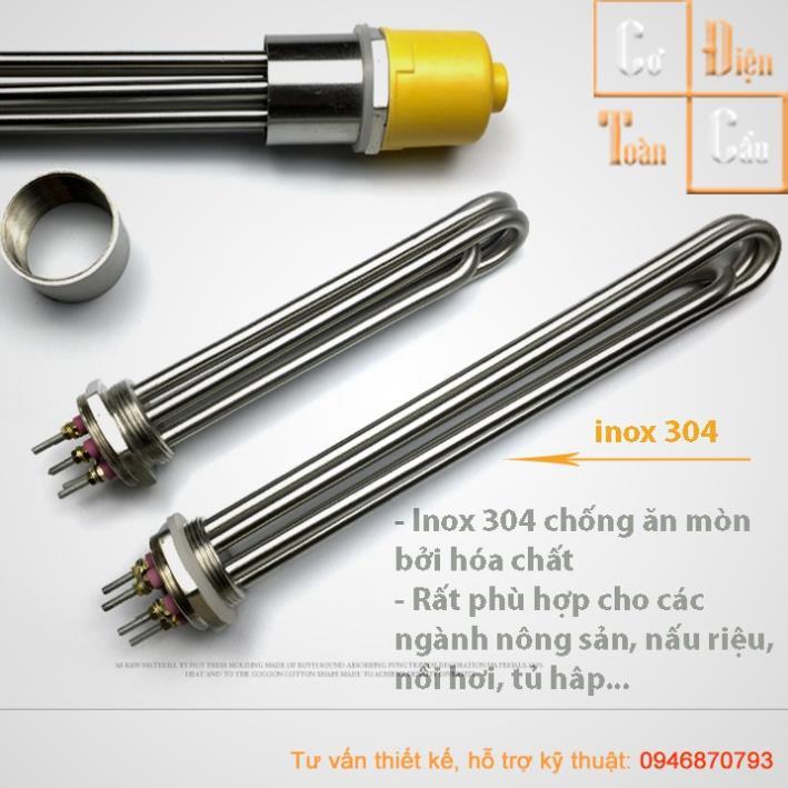 Điện Trở Cục Ren Φ36 mm Φ48 mm Φ59 mm Inox 304 Đun Nước, Đun Dầu, Nồi phở,đun riệu 220v 380v