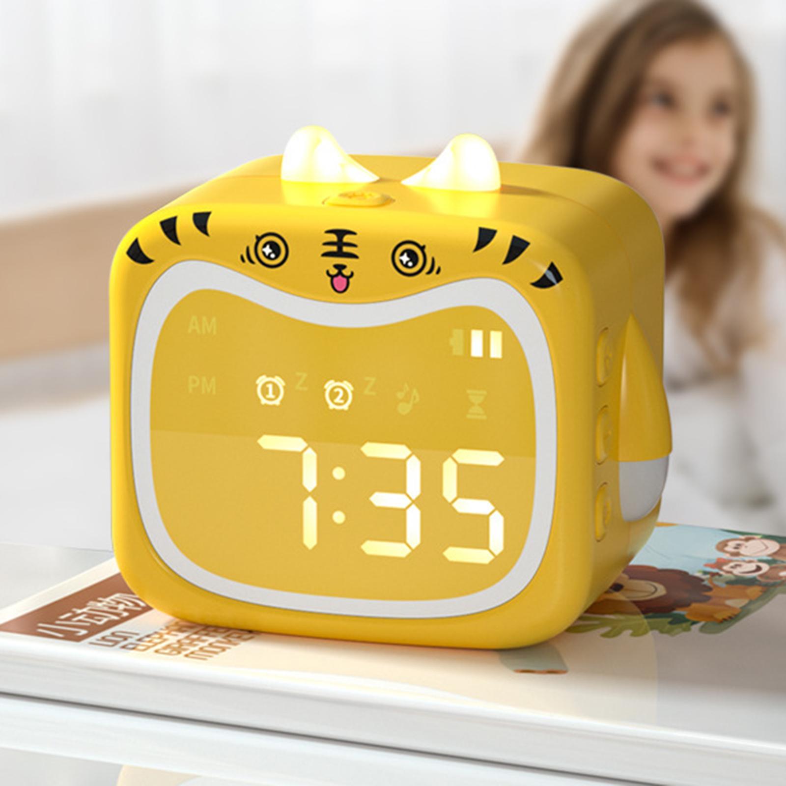 Kids Alarm Clock with Temperature Display Night Light Wake up Bedside Clock