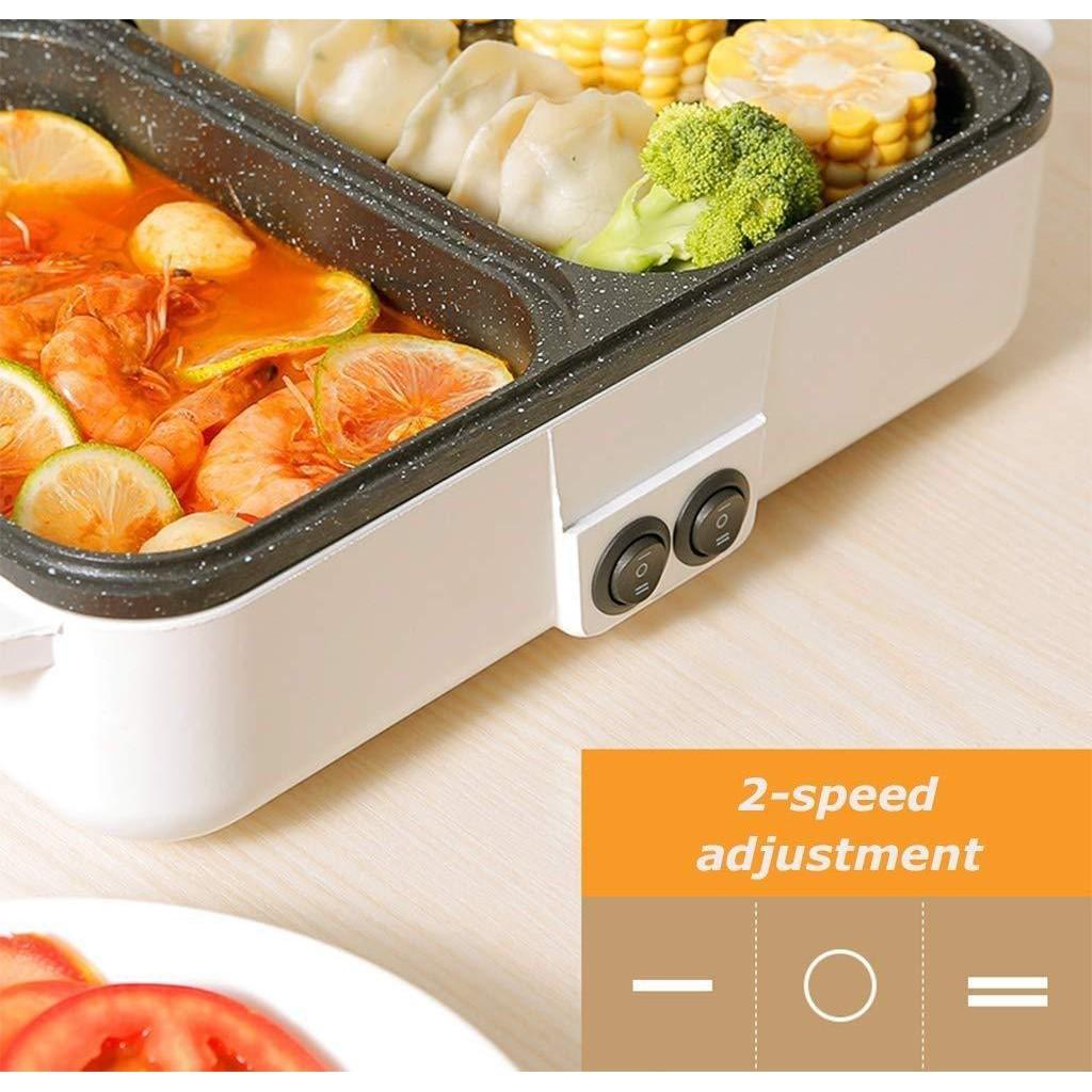 Bộ bếp điện đá Granite BBQ&amp;Hotpot 1200w ( Đen | Hồng ) - Home and Garden