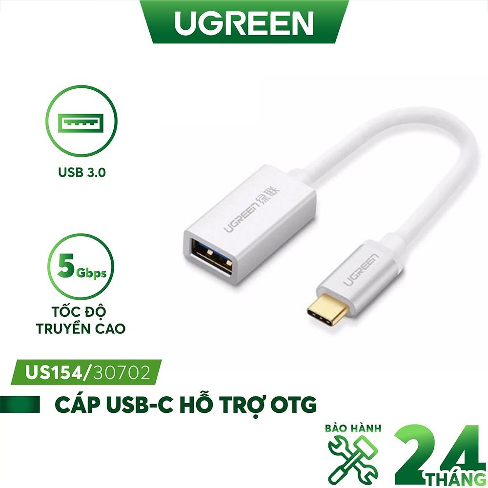 Cáp USB type C hỗ trợ chức năng OTG dài 15cm UGREEN US154- Hàng chính hãng