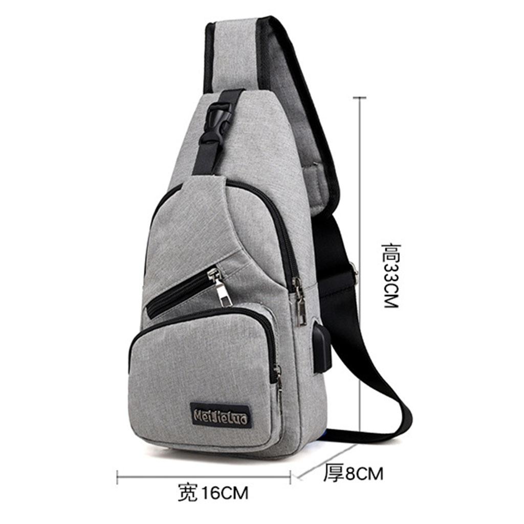 2x Fashion Men Sling Bag Chest Pack Anti Theft Casual Lightweight Cross Body Bag