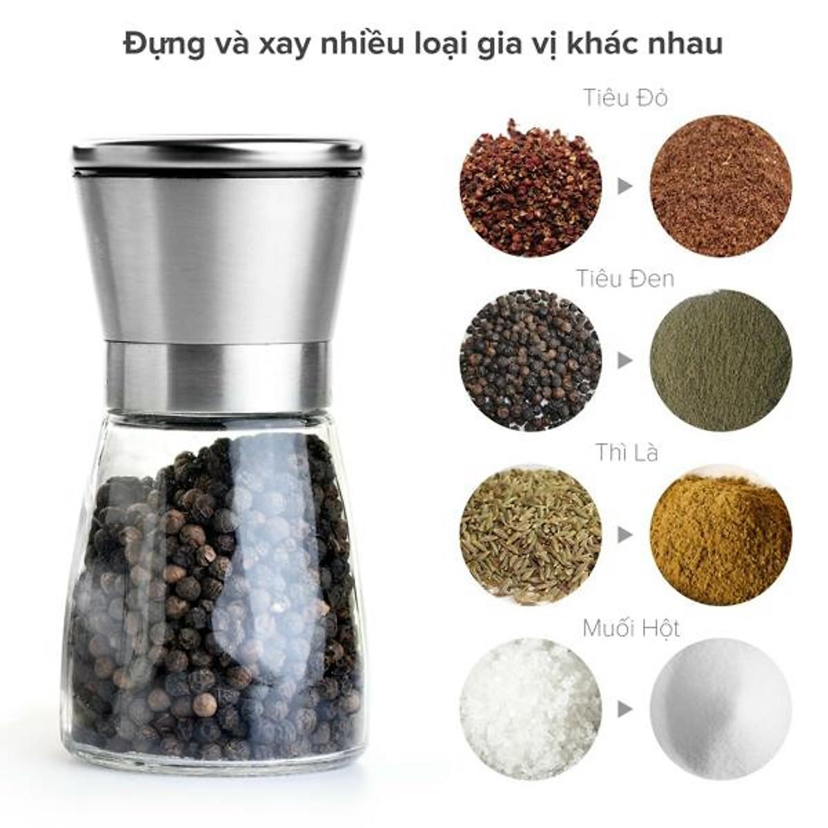 Lọ Đựng Tiêu Xay Tiêu Inox 304 Cao Cấp - Giao Hàng Toàn Quốc