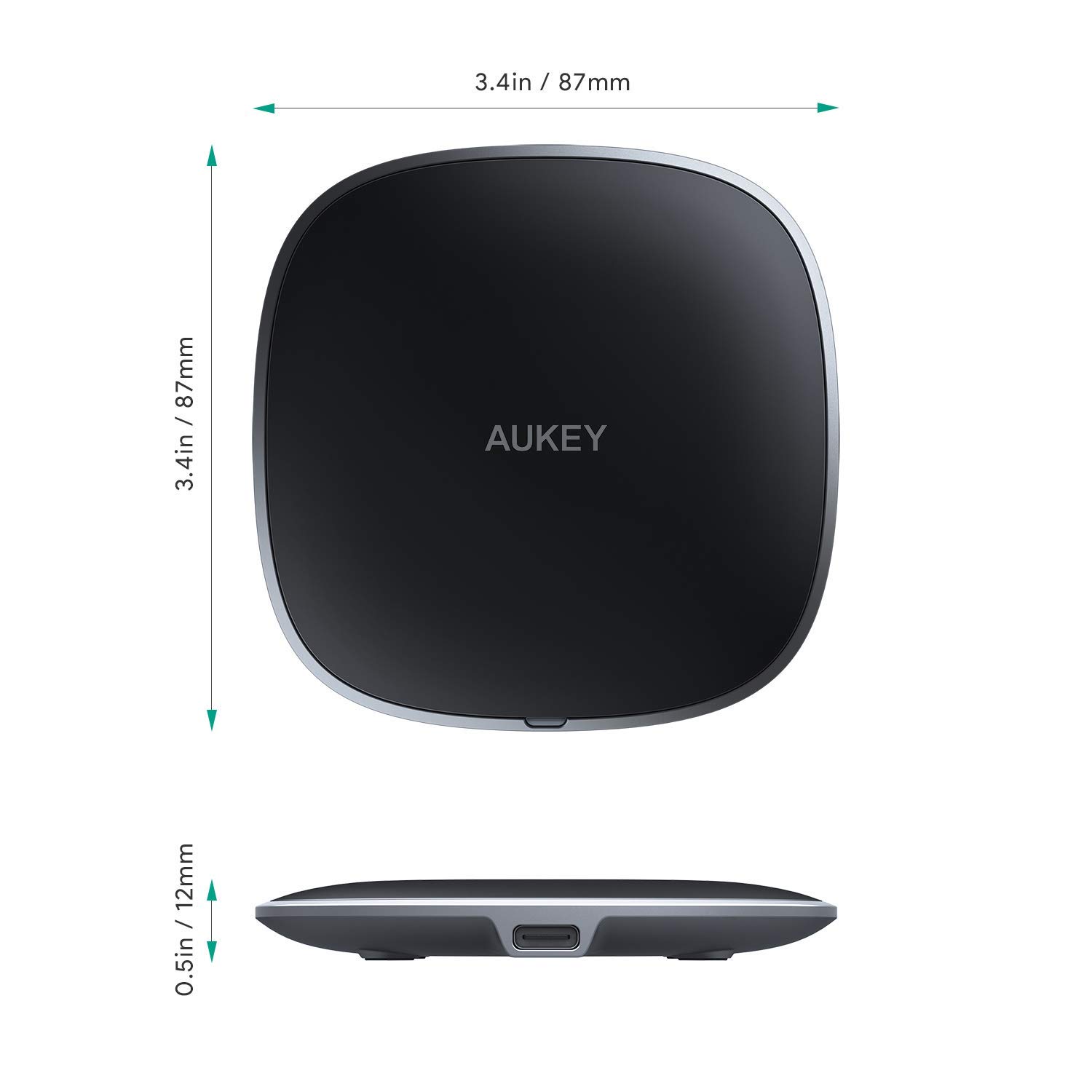 Đế Sạc Nhanh Không Dây Cho iPhone Aukey LC-Q6 10W Chuẩn Qi (Không Kèm AC Adapter) - Hàng Chính Hãng