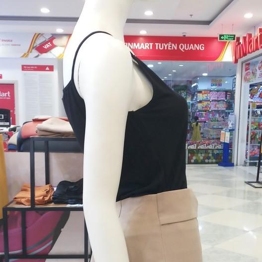 Áo 2 dây ren cổ- Sooyoung- Chất liệu Thun gân cotton co giãn thoải mái, Thấm hút mồ hôi