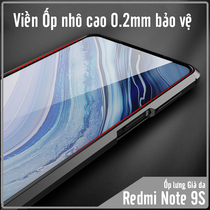 Ốp lưng cho Xiaomi Redmi Note 9S - Redmi Note 9 Pro Giả da chống sốc Auto Focus