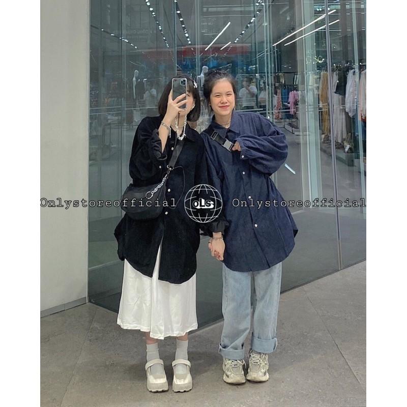 Sơ mi oversize siêu xinhh,chân váy dáng dài