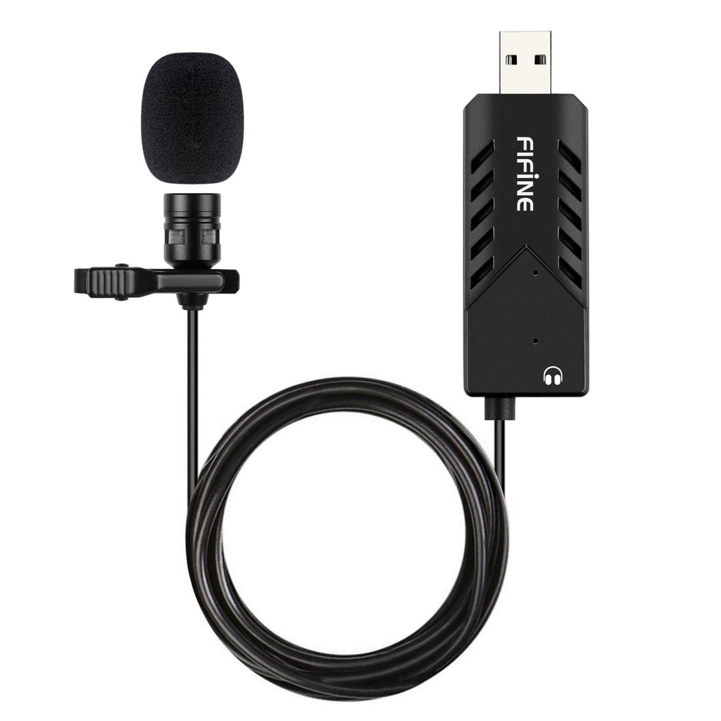 FIFINE K053 Micro thu âm cài áo chuyên dụng cho máy tính PC, Laptop - Hàng Chính Hãng