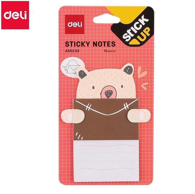 Giấy nhắn hình học sinh Deli EA55202 I Giấy notes ghi chú