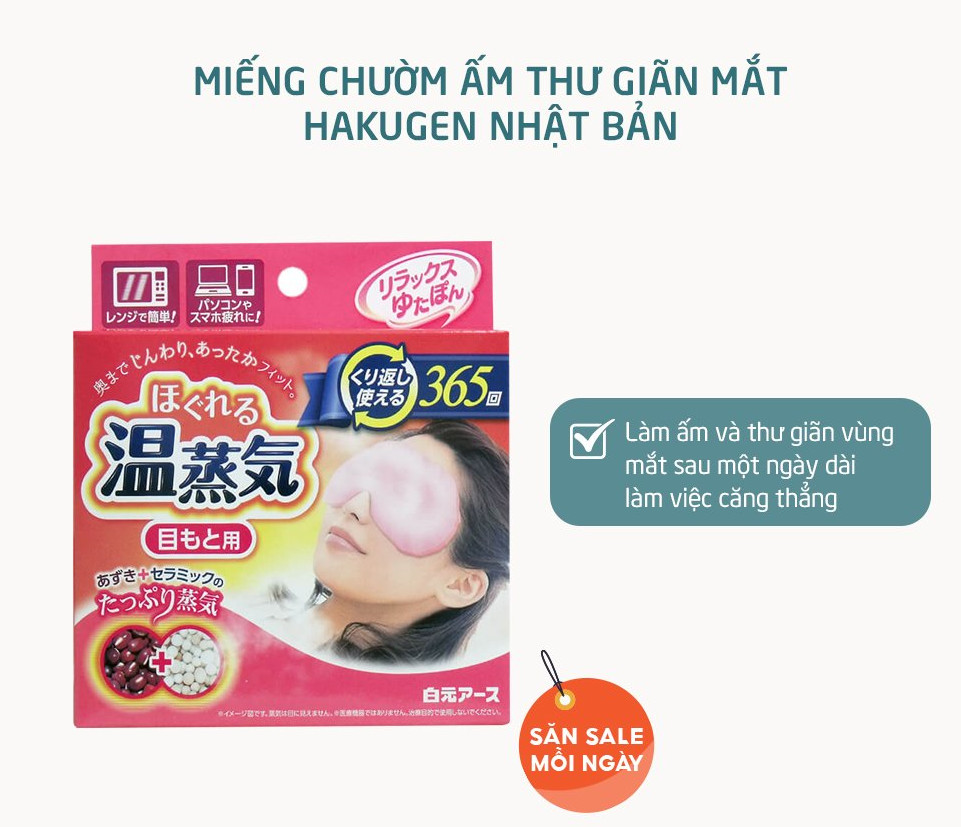 Miếng Chườm Ấm Thư Giãn Mắt Hakugen Nhật Bản