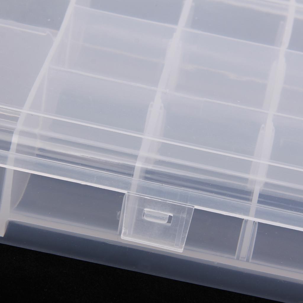 Clear Plastic Adjustable Fishing Lure Baits Tackle Tool Storage Box Case