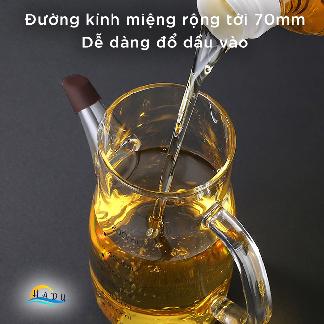 Chai Bình Lọ Đựng Dầu Ăn Nước Mắm Thủy Tinh Thông Minh Cao Cấp 800ml Nắp Inox 304 Đạt Chất Lượng Đức SSGP