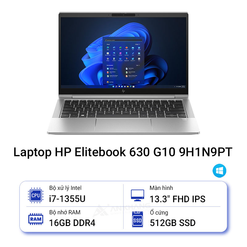 Laptop HP EliteBook 630 G10 9H1N9PT (i7 1355U/ 16GB/ 512GB SSD/13.3 inch FHD/Win11/ Silver/ Vỏ nhôm) - HÀNG CHÍNH HÃNG