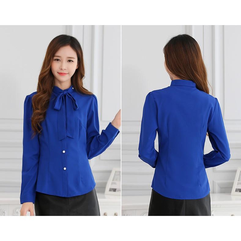 Áo Sơ Mi Cổ Cột Nơ Xinh Xắn - QA0058