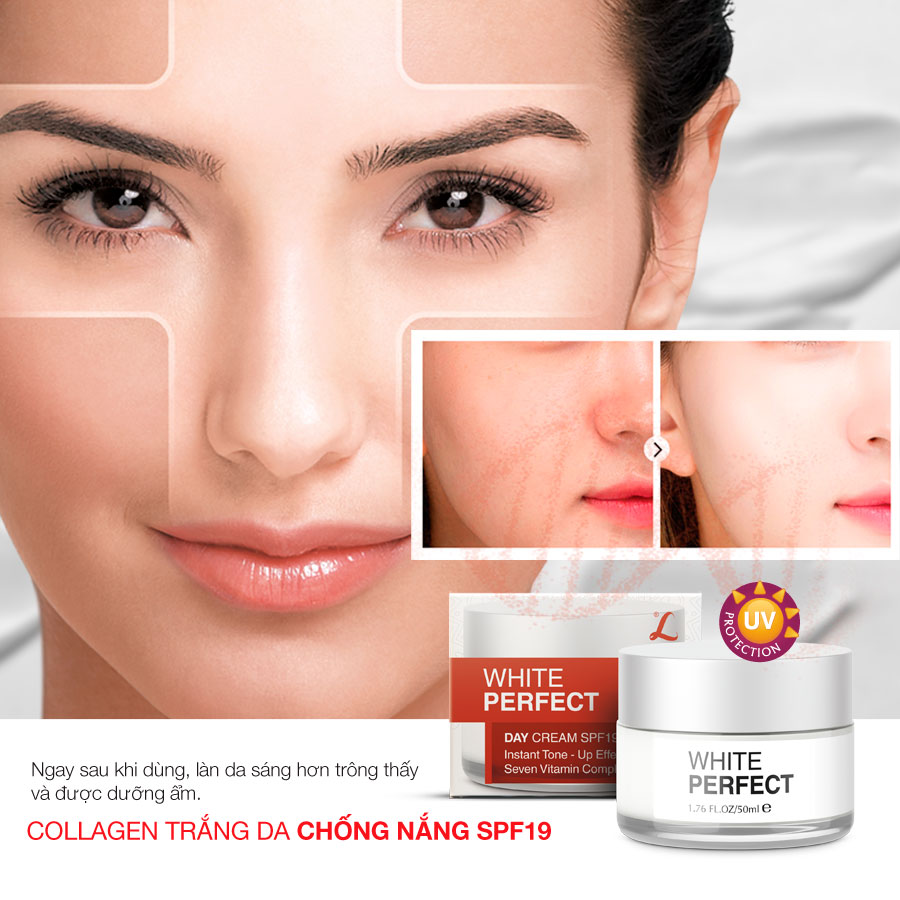 BỘ KEM COLLAGEN SKIN WHITE DƯỠNG TRẮNG DA NGÀY+ĐÊM 2x50ml LANGCE