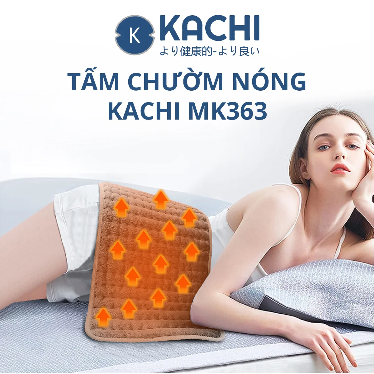 Thảm Chườm Nóng Kachi MK363 giảm đau nhức, sưởi ấm - Hàng chính hãng
