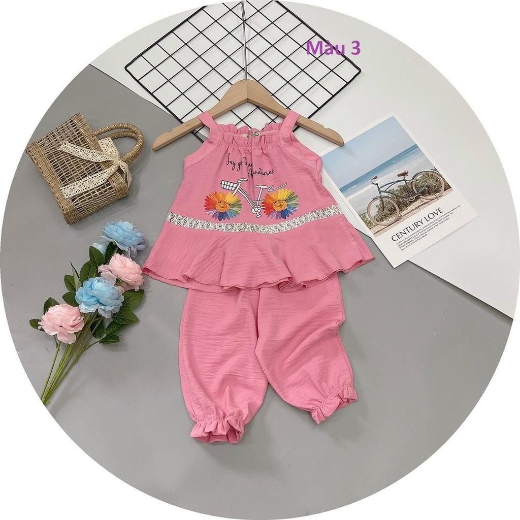 SÉT ÁO 2 DÂY HOA CÚC PHỐI QUẦN LỬNG BÉ GÁI