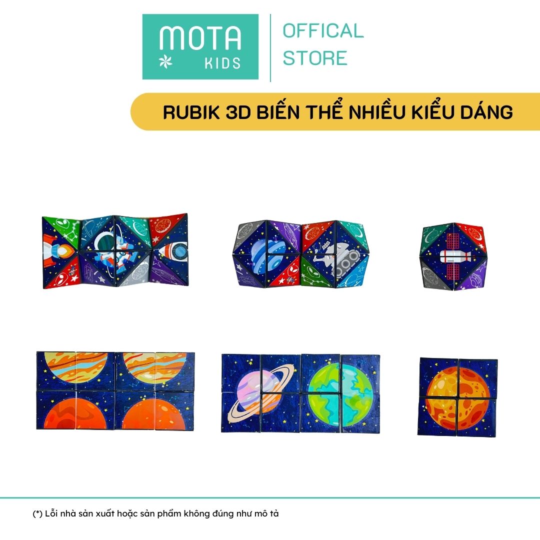 [M188309-3 - Mota Montessori] Đồ chơi cho bé Vỉ 9 cái Rubik 3D biến thể nhiều kiểu dáng - Hàng chính hãng
