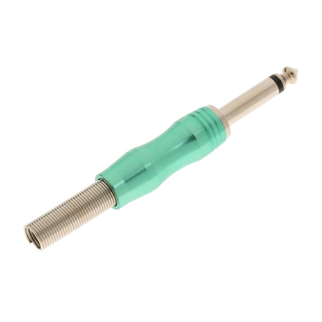 Copper 6.35mm Mono Jack Plug Audio Connector for Amplifier Microphone