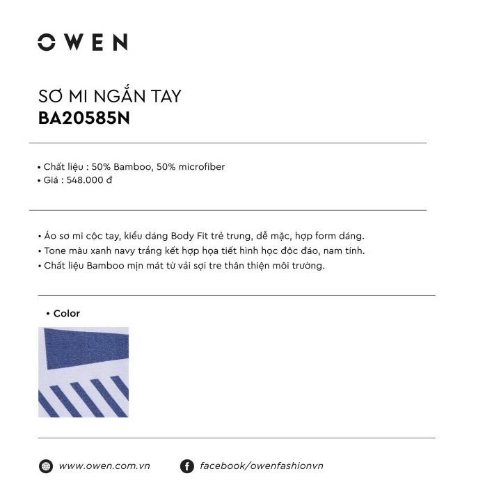 OWEN - Áo sơ mi ngắn tay Owen vải sợi tre 20585 - Áo sơ mi nam