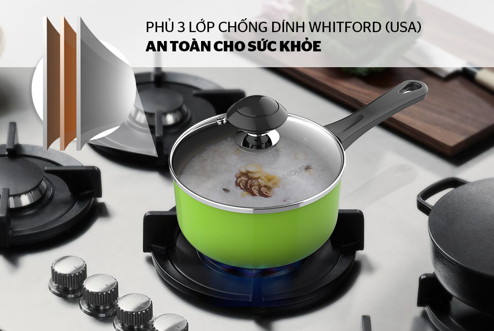 Nồi Quấy Bột Chống Dính Sunhouse SHG-MP14 Màu Xanh - Kích thước 14 cm, Không dùng được cho bếp từ, truyền nhiệt nhanh, giữ nhiệt tốt