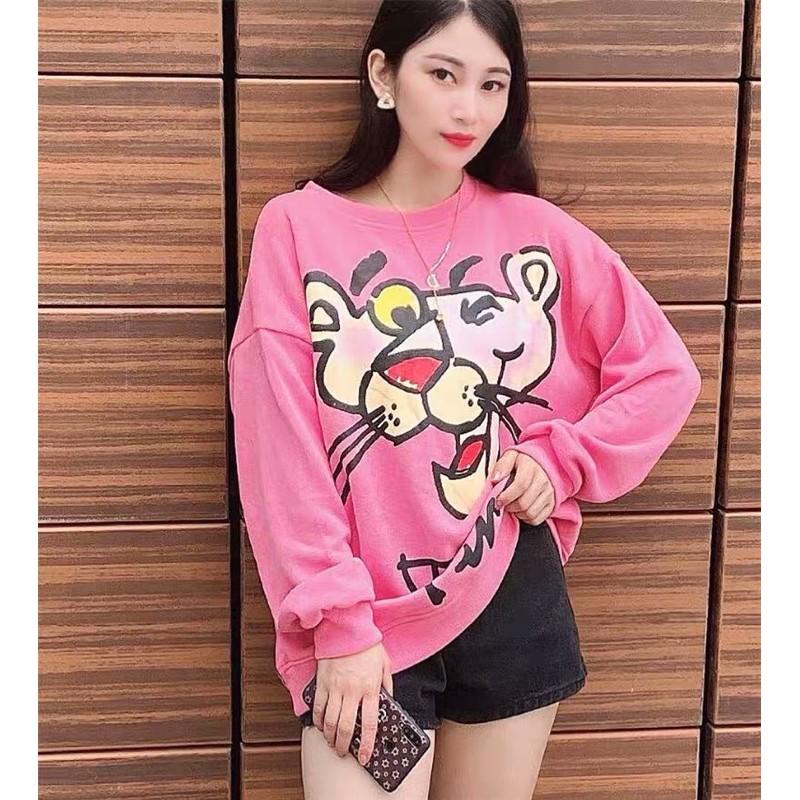 Áo Sweater Hồng In Hình Cực Xinh, Rõ Nét Unisex
