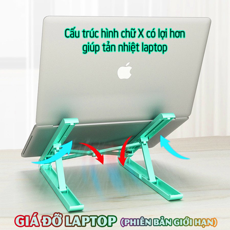 Tặng túi đựng bằng nỉ cao cấp - Giá đỡ dành cho Laptop tản nhiệt chống trượt - nhiều màu