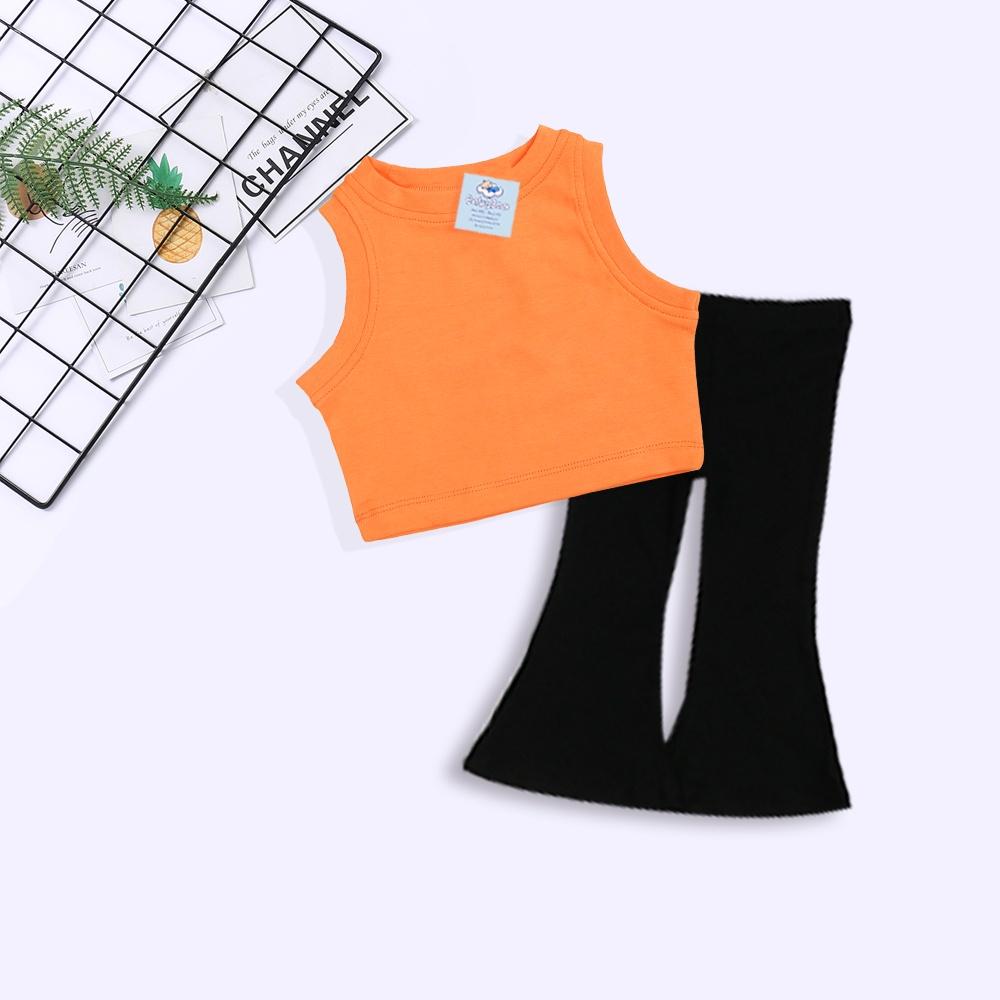 Quần Dài Bé Gái Ống Loe, Áo Croptop Phối Set Cực Xinh Cho Bé Gái, Set Bé Gái BabyBoo - PiBo