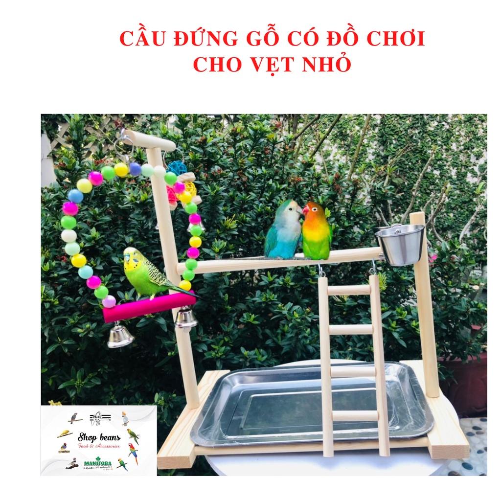 Cầu đứng gỗ dành cho chim, vẹt size nhỏ, size trung 36,5x23x57