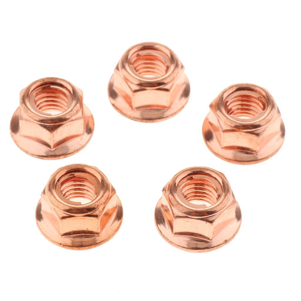 4X 12X M8 COPPER FLASHED EXHAUST MANIFOLD NUT 8MM NUTS HIGH TEMP for