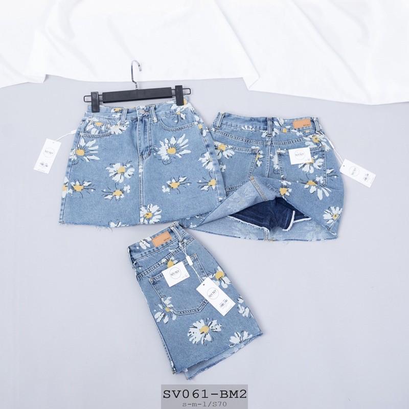 Váy Jeans Họa Tiết Hoa Cúc Trẻ Trung Dành cho Các Nàng Đáng Yêu Năng Động