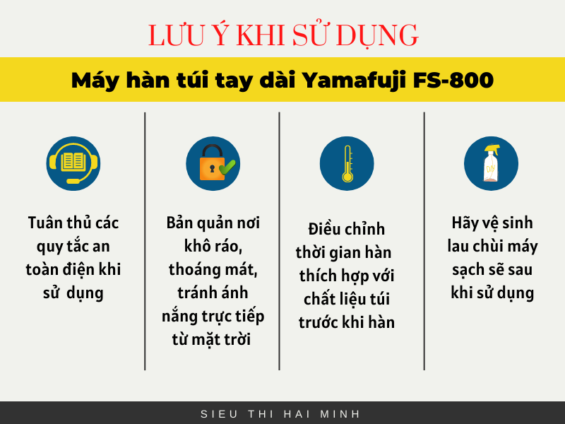 Máy hàn miệng túi tay dài Yamafuji FS-800 - Hàng chính hãng