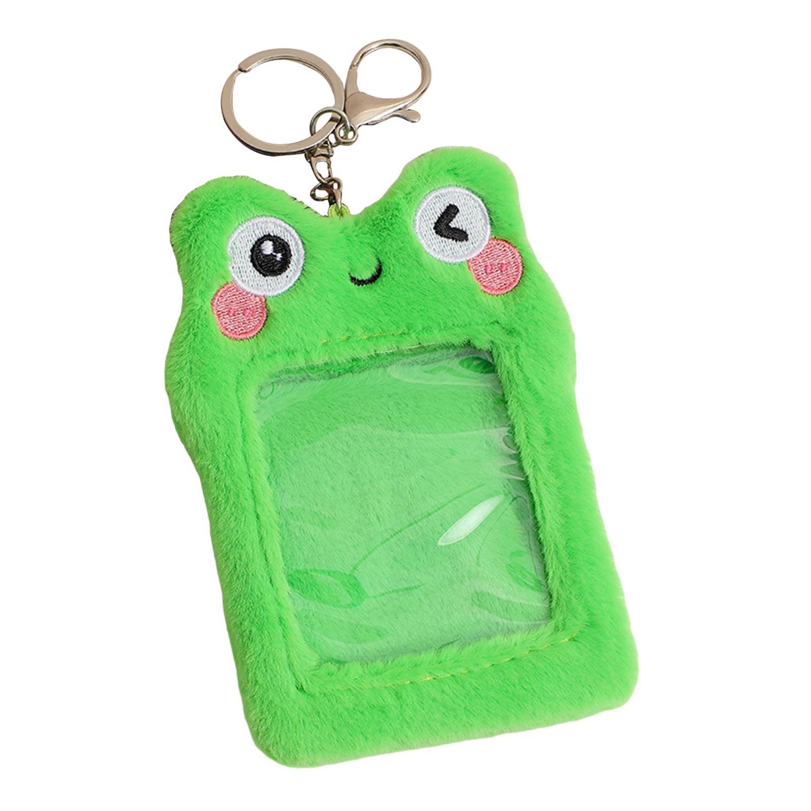 Cute Plush Photocard Holder Card Holder Keychain Protector Photo Sleeve Card Holder Case for Sports Cards Football Cards