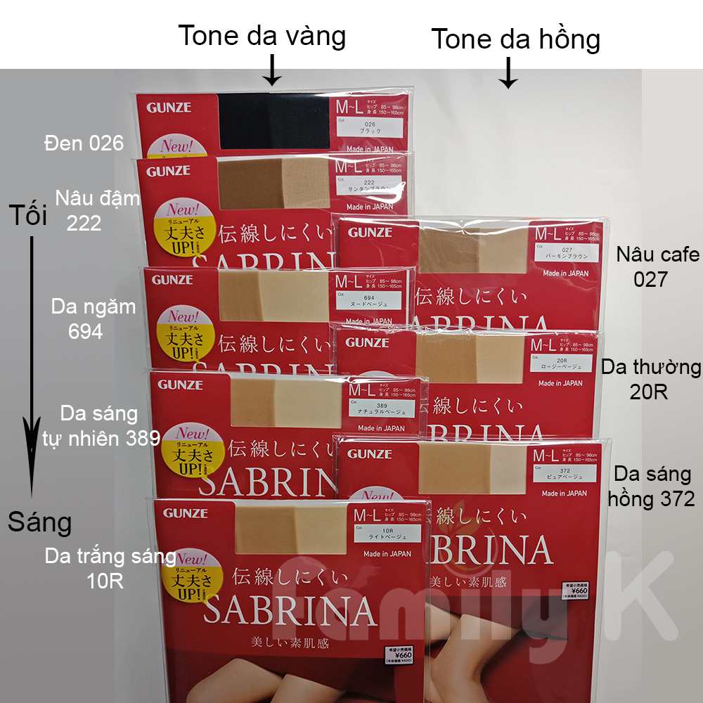 [VỎ ĐỎ MÃ MỚI] Vớ Quần tất Nhật SABRINA Natural da trần tự nhiên mặc hàng ngày chống nắng co giãn thoải mái có size lớn