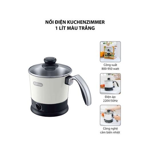 Hàng nhập khẩu chính hãng - Nồi Điện Kuchenzimmer 1 Lít Màu Trắng - 3000211