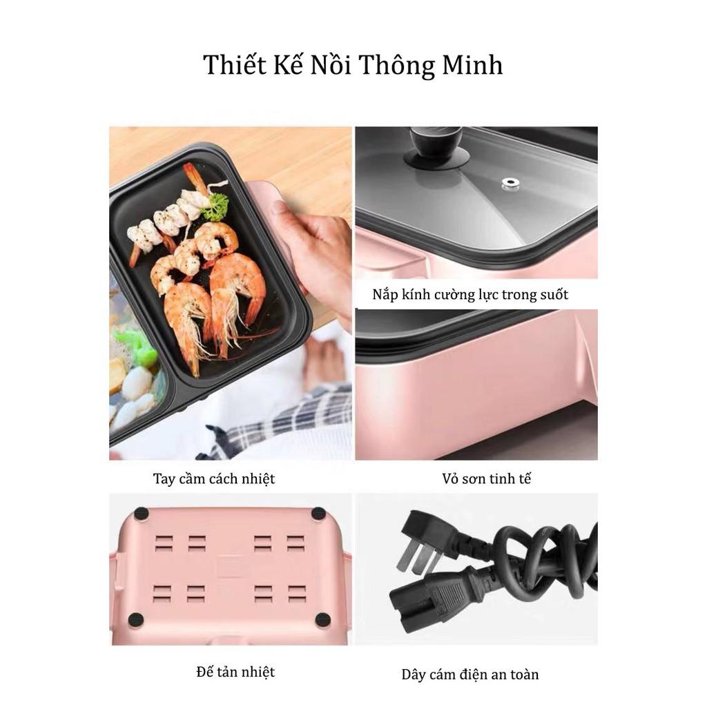 Nồi Lẩu Kiêm Nướng 2 Trong 1 Mini Tiện Lợi - Bếp Lẩu Nướng Đa Năng Cao Cấp