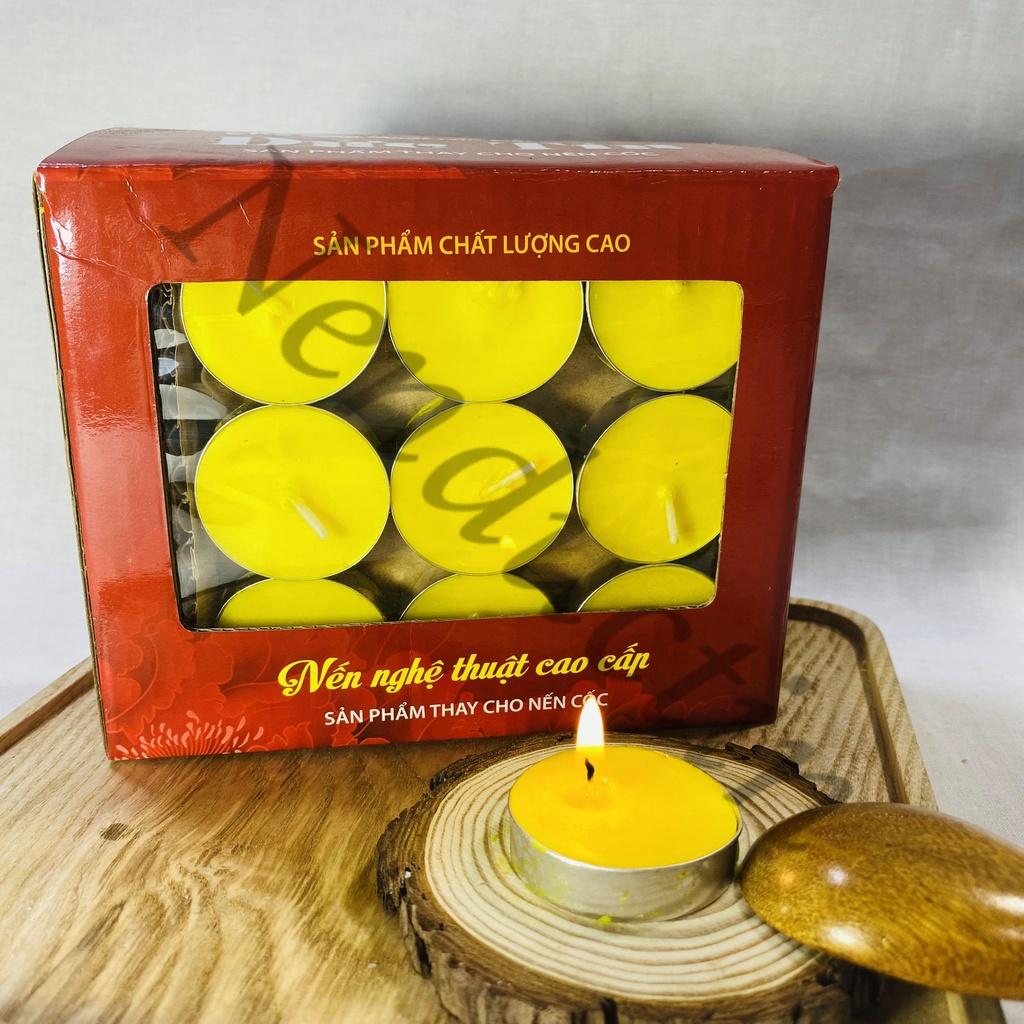 Nến bơ 50 viên Tealight cao cấp cháy không khói không mùi an toàn cho người sử dụng