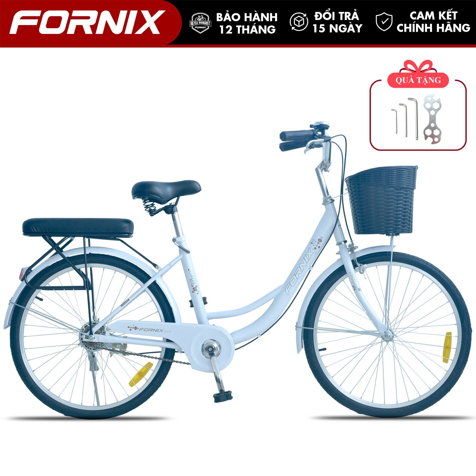 Xe Đạp Phổ Thông Nữ FORNIX  IOL24  Khung Thép Vòng Bánh 24 Inche