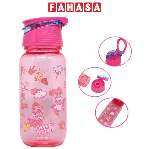 Bình Nước Clever Hippo 450 ml - WB01/PINK - Màu Hồng