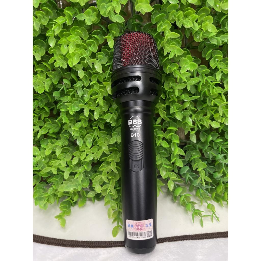 Micro Karaoke BBS B10 .Micro Có Dây Chuyên Nghiệp, Micro Hát Karaoke Phòng Thu Chống Hú Cao Cấp. Bảo Hành 12 Tháng