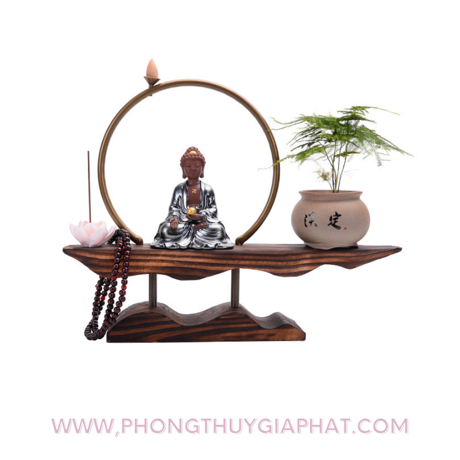 Thác Khói Trầm Hương Phật A Di Đà Trang Trí Phòng Khách , Phòng Thờ