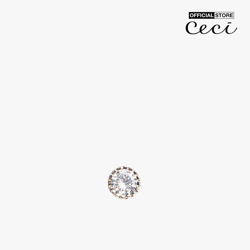 CECI - Khuyên tai nữ mặt tròn đính đá nổi bật CC1-06000023